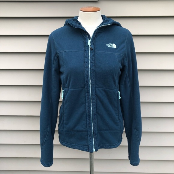 The North Face Jackets & Blazers - The North Face Teal Fleece Fuzzy Zip Up Hoodie S